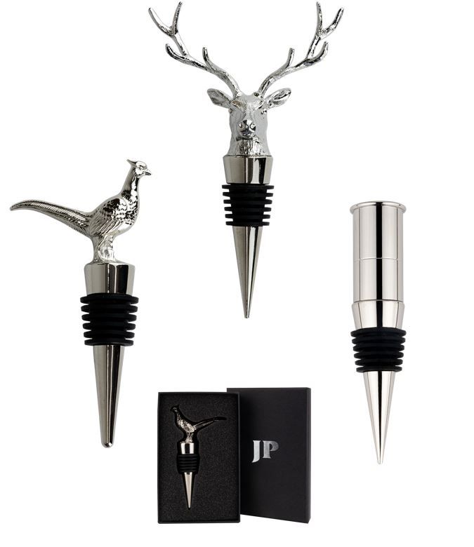 Game Scene Wine Stopper, Gift Boxed, Pheasant or Stag or Cartridge Shooting