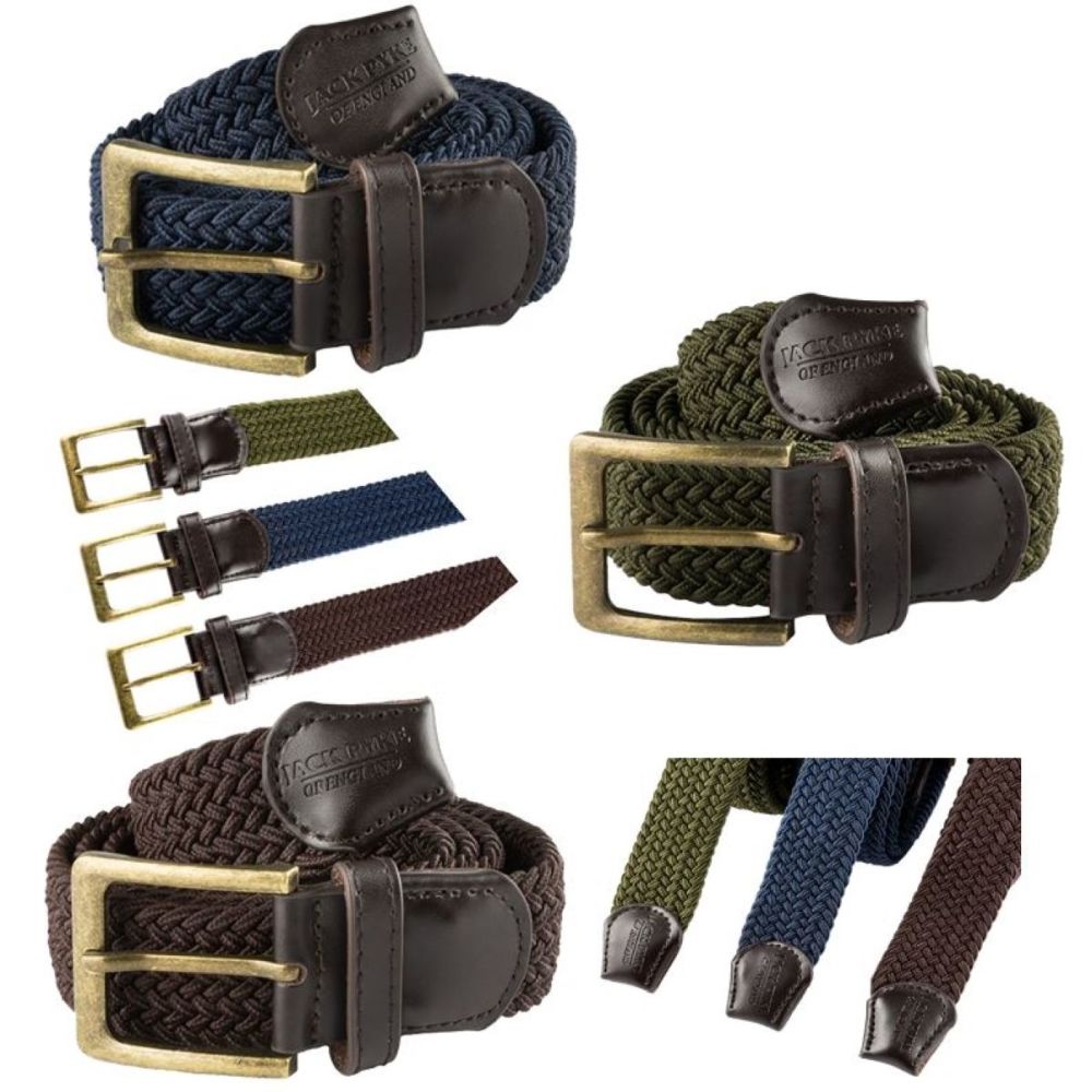 Boxed Jack Pyke Countryman Elasticated Belt Green Navy Brown Up to 54" waist 