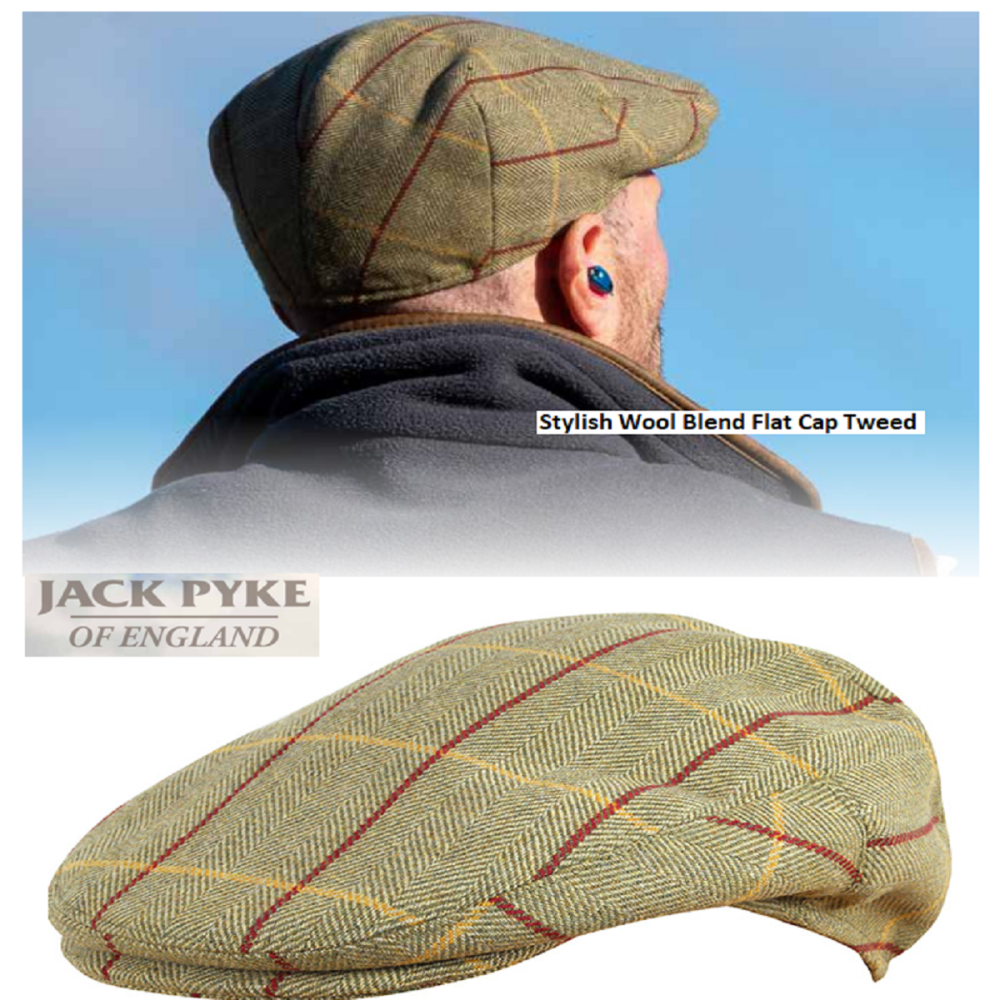 Jack Pyke Wool Blend Tweed Flat Cap