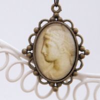 Pompeii marble face pendant