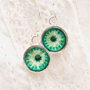 Ernst Haeckel Botryllus earrings, green