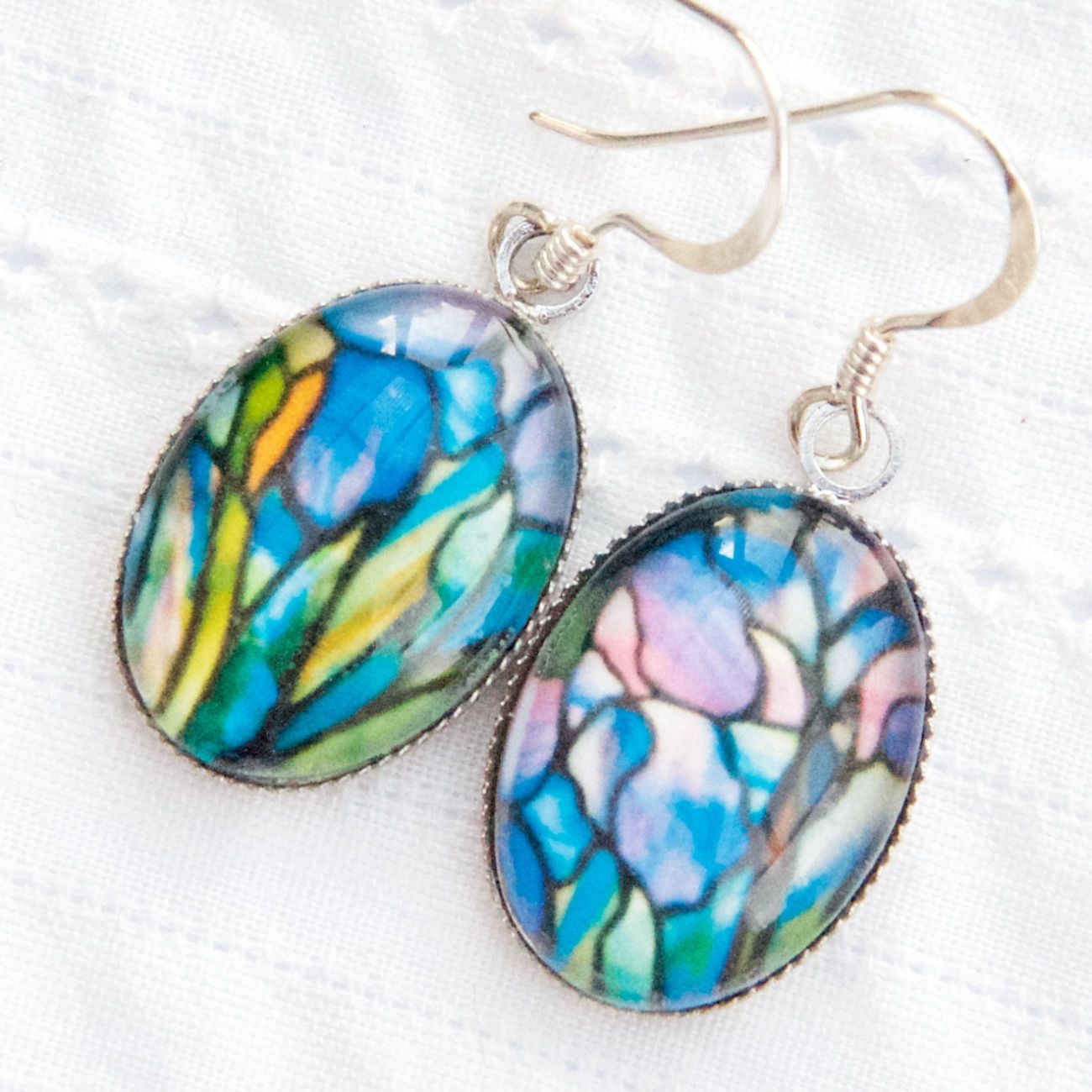 tiffany stained glass earrings