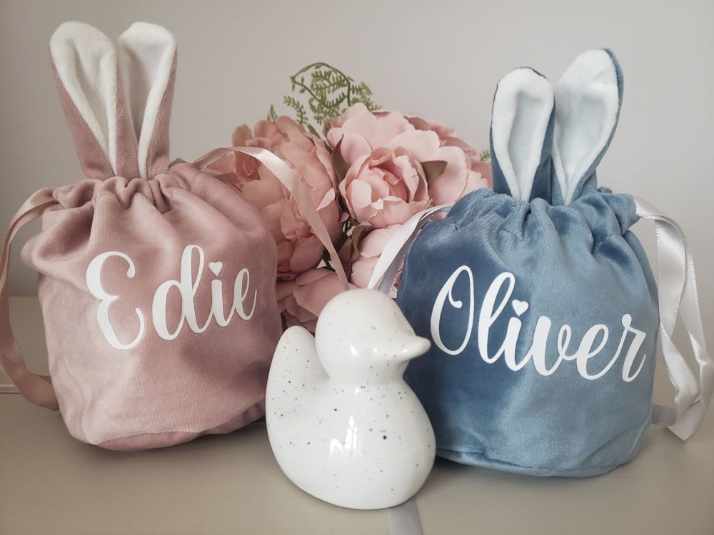 Bunny ear drawstring bag