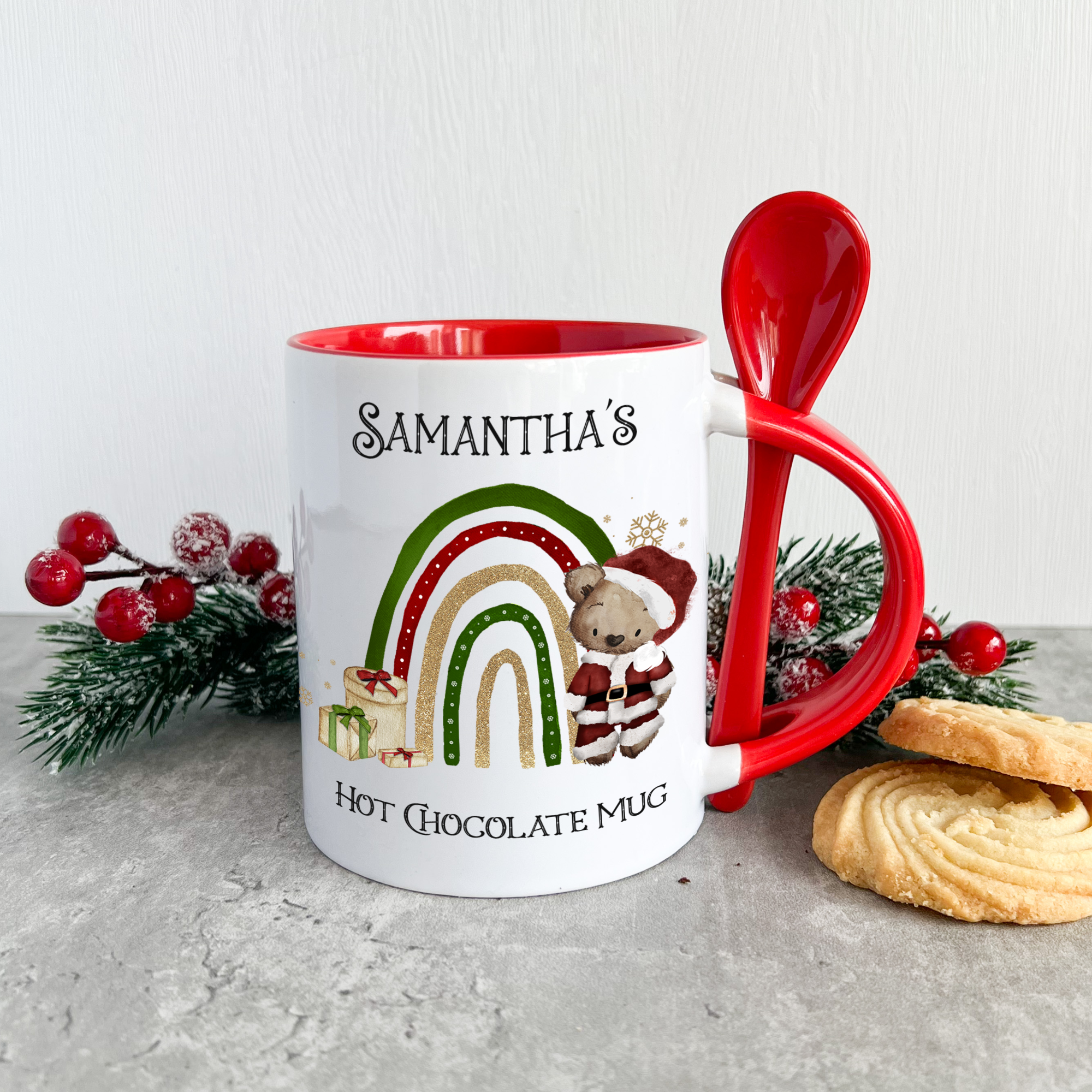 Red spoon mug christmas