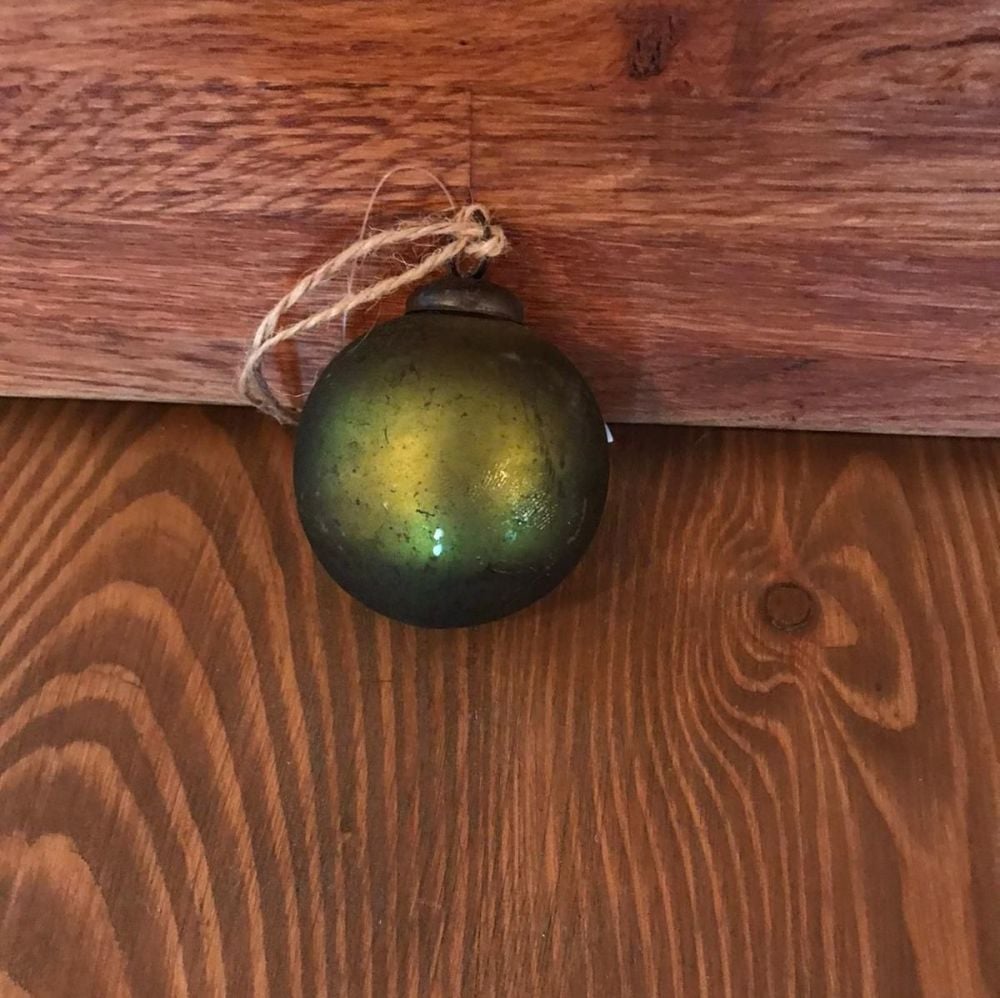 Decorations - Burnished Green  Bauble