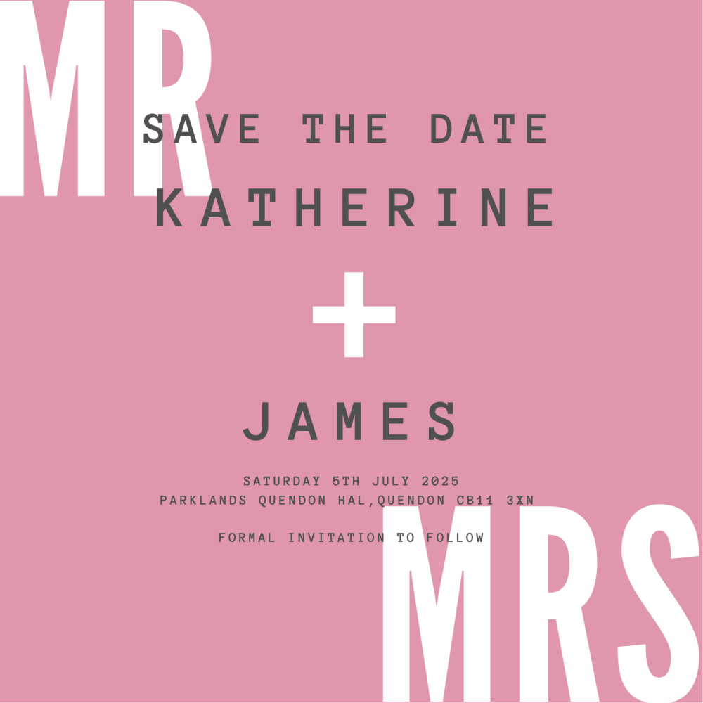 Electronic Save the Date Mr and Mrs Design