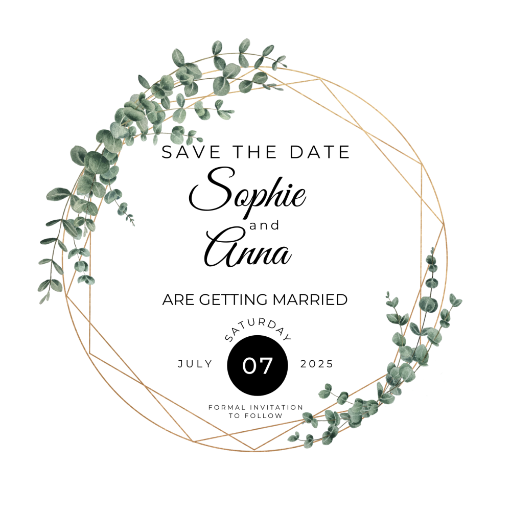 Electronic Save the Date Ethereal Eucalyptus Design