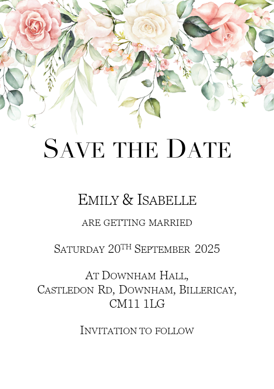 Roses and Cream ELECTRONIC Save the Date