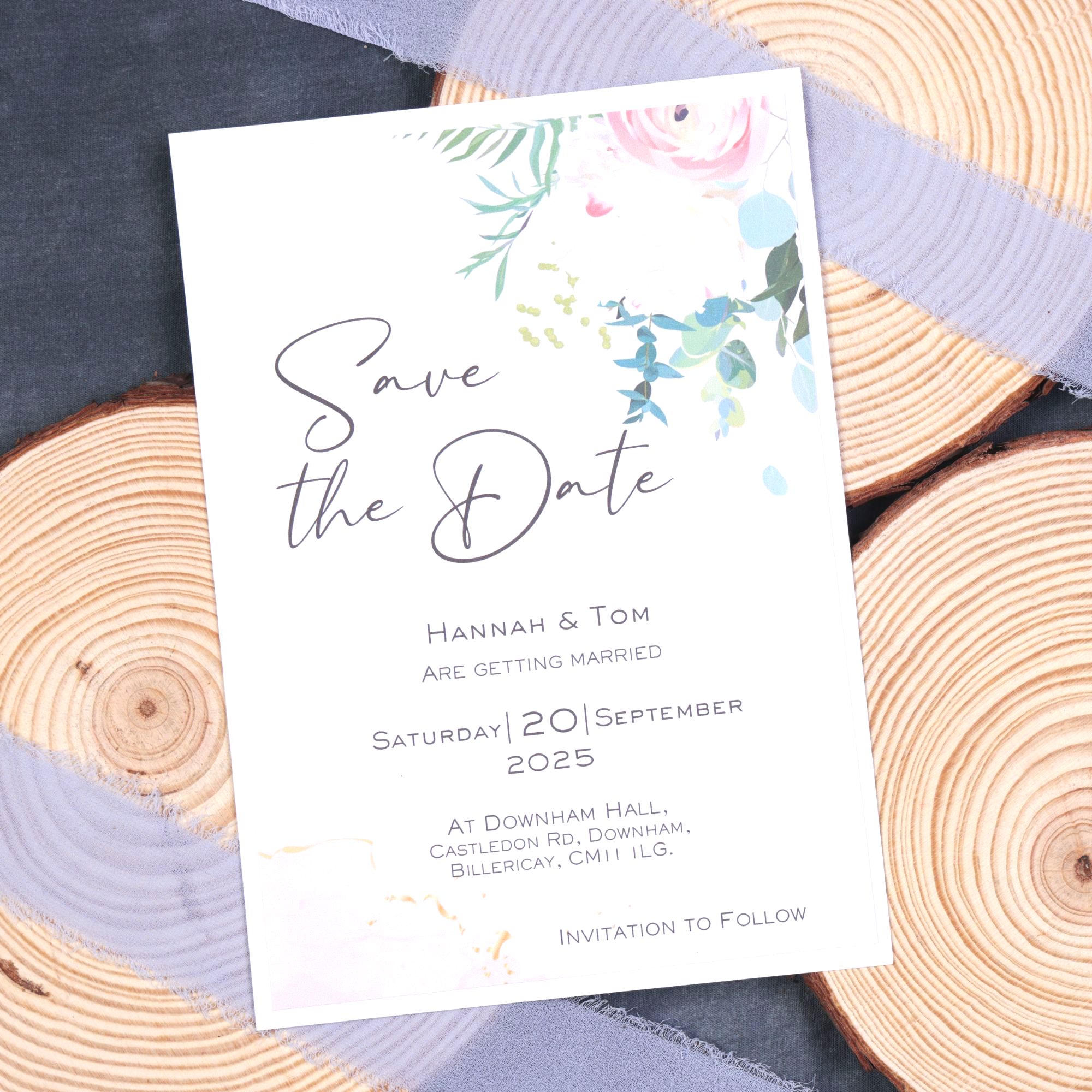 Romance & Roses Save the Date Card