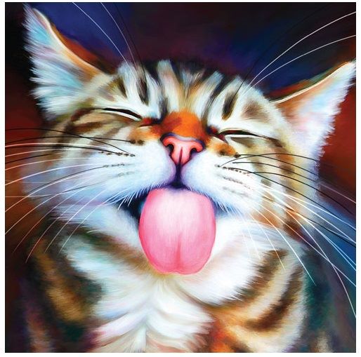 Denise Laurent Art - Greetings Card "Look at my tongue"