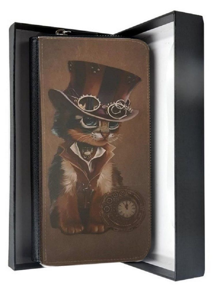 The Time Keeper - Steampunk Cat - Large Purse
