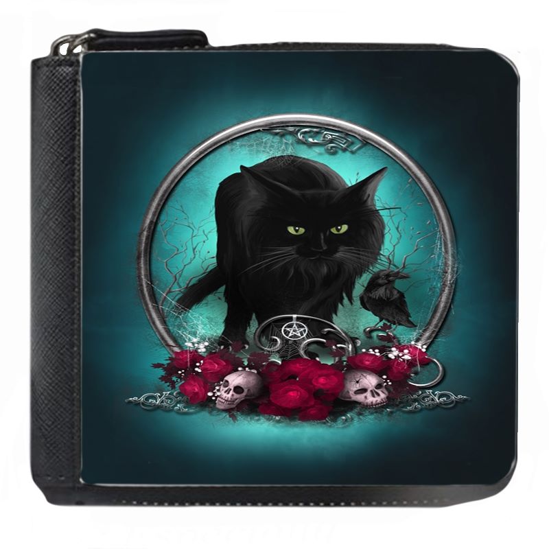 Familiar Protection Black Cat & Raven - Small Purse - Boxed