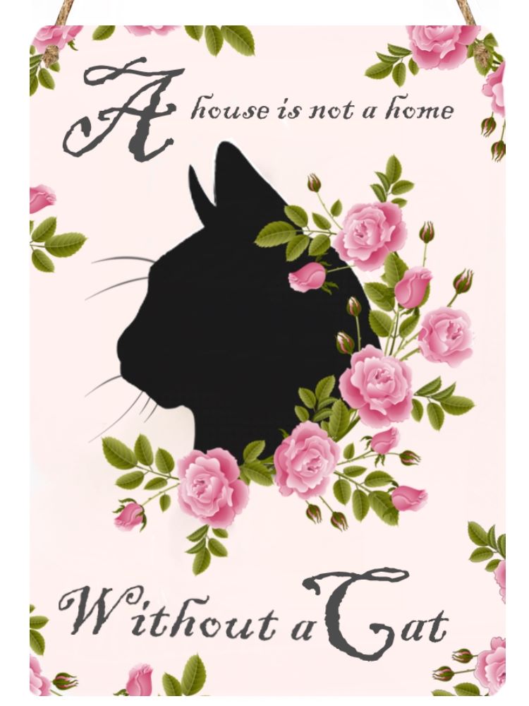 Hanging Metal Sign - Bella Rose - House Not A Home....