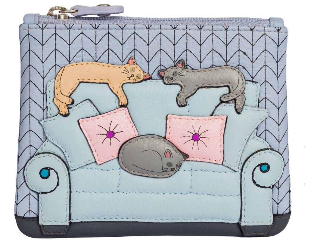 Lazy Cats Leather Coin & Card Purse - 420836