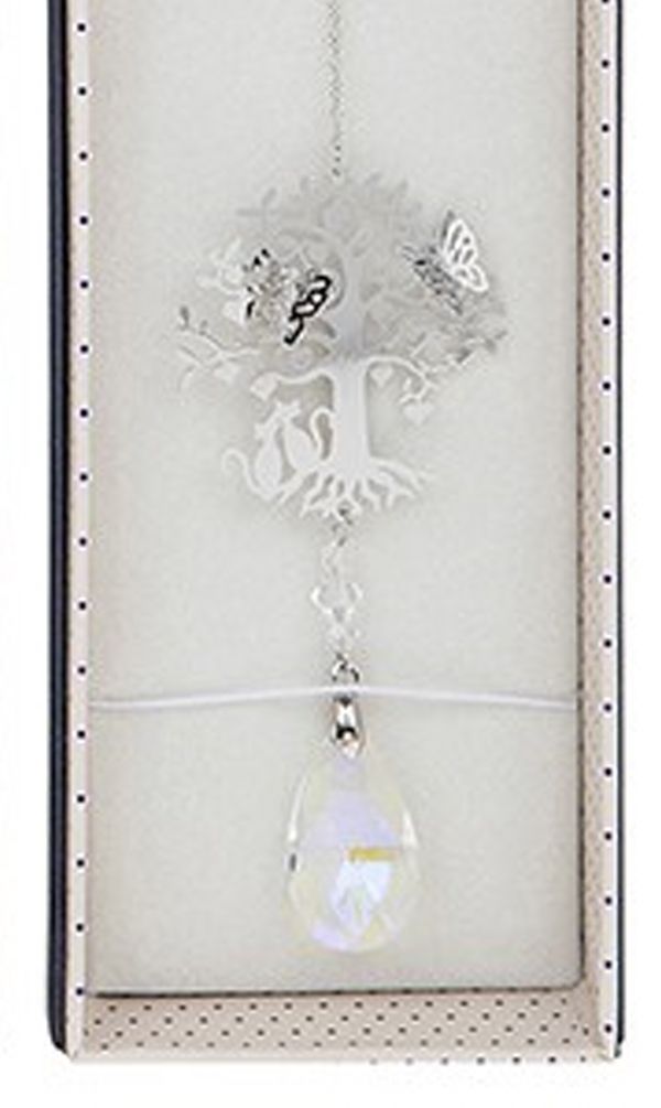 Cat Suncatcher - 3D Crystal Suncatcher - 3D Cats In Tree - Clear