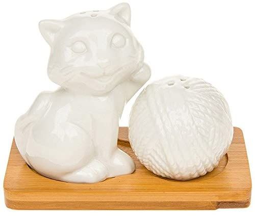 White Bamboo Kitten And Wool Cruet