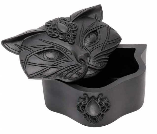 Sacred Cat Trinket Box - Black