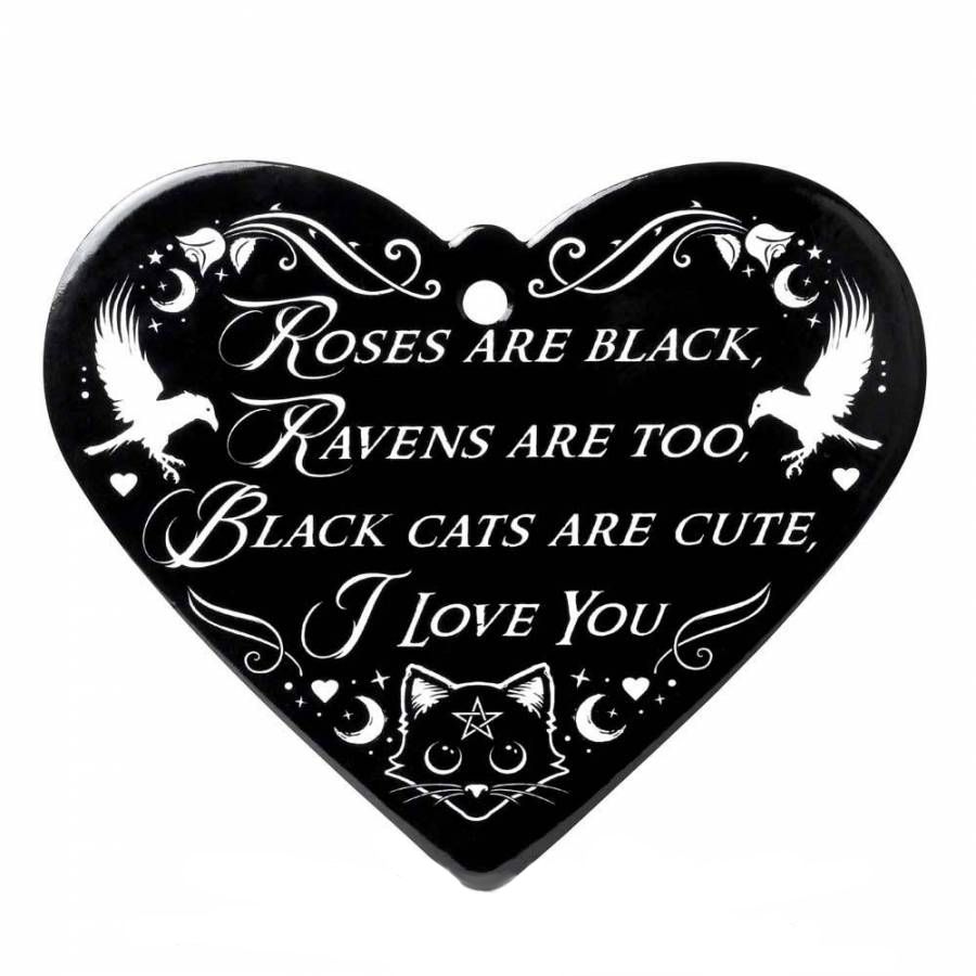 Black Cat Roses Trivet