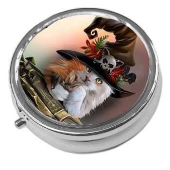 Magic - Metal Pill Box - Cat Trinket Box 