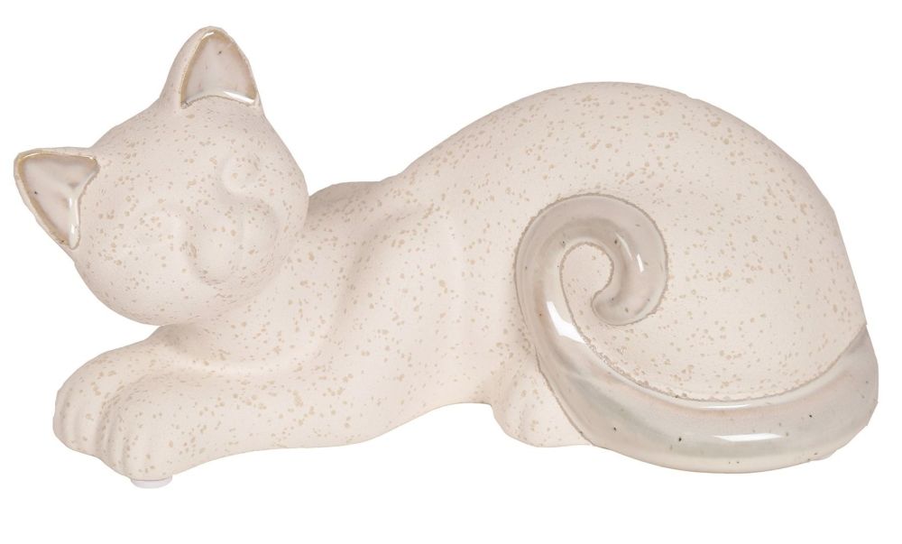26550 - White Lying Cat Figurine (Large) WAS £15.99 