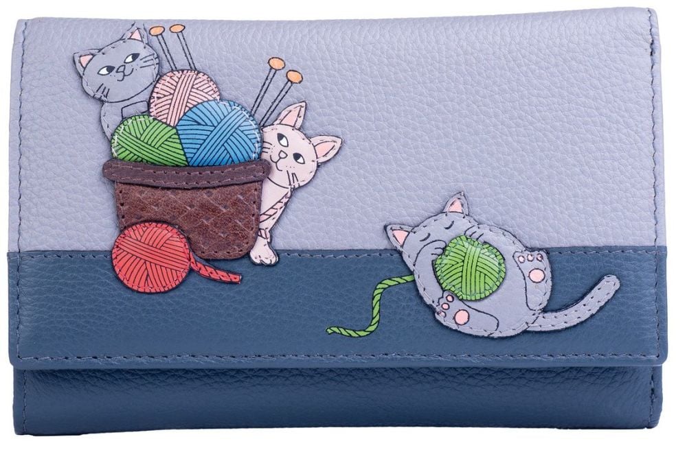 Knitting Cats Tri Fold Purse - RFID - 3542 53