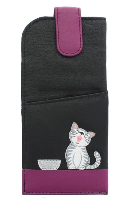 Mala Leather - Ziggy Cat Glasses Case - Black 511799