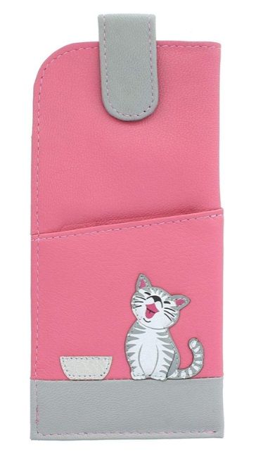Mala Leather - Ziggy Cat Glasses Case - Pink - 511799