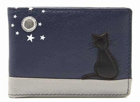 Mala Leather 0 Midnight Black Cat Card Holder - Navy - 64435