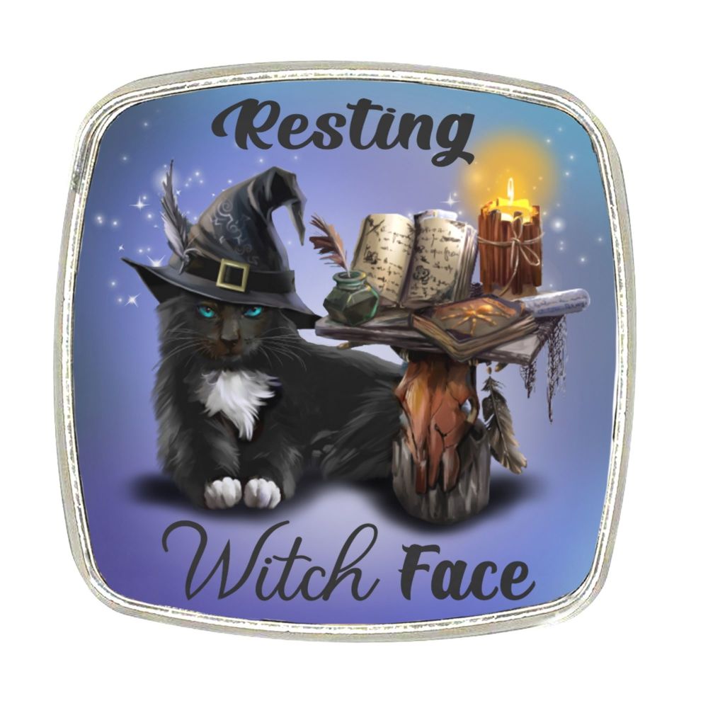 Chrome Finish Metal Magnet - The Magician - Resting Witch Face