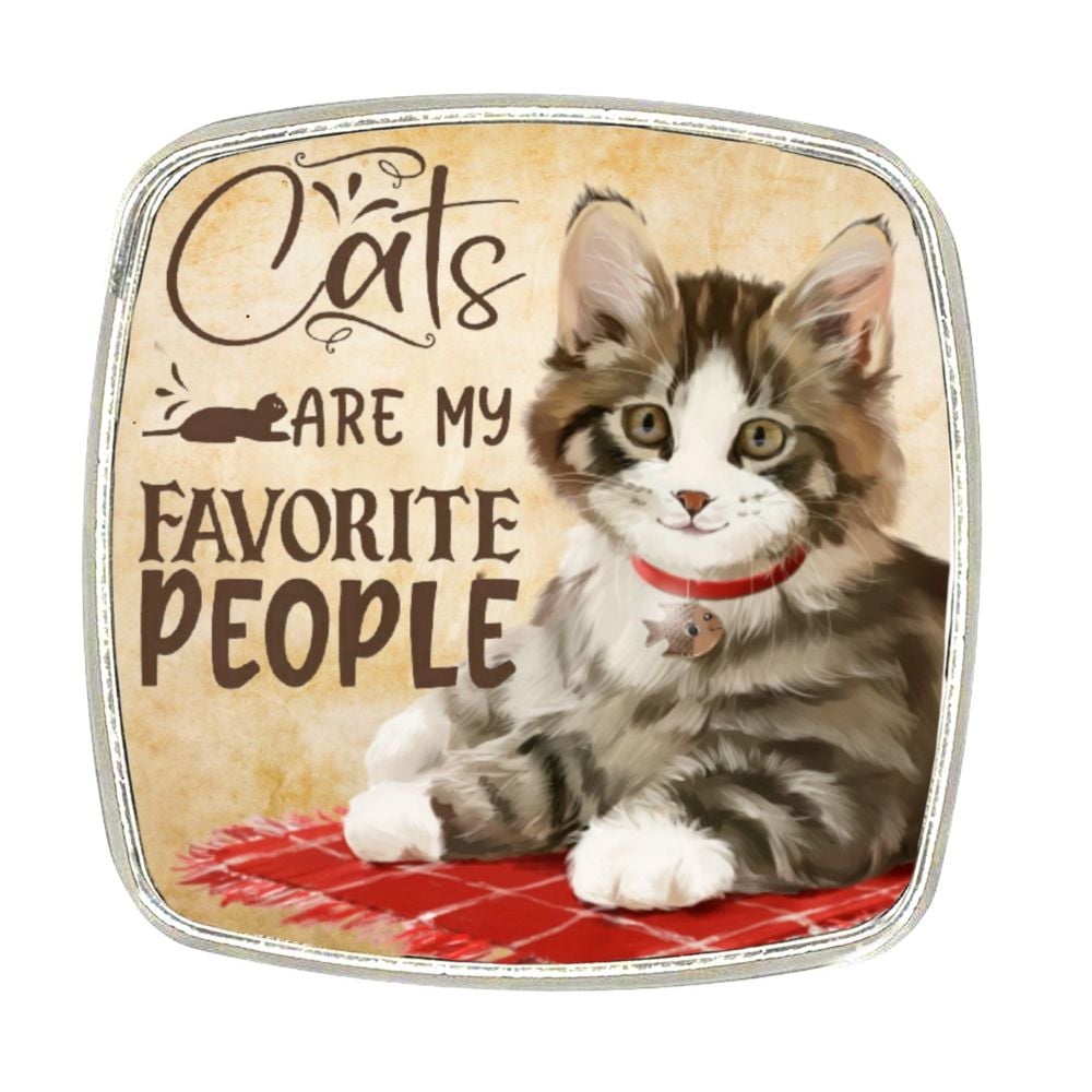 Chrome Finish Metal Magnet - Jess - Cats Are My Favourite People