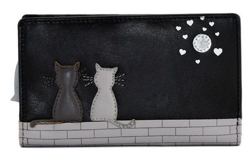 Midnight Cats Medium Bifold Purse - RFID - Black - 3534 35