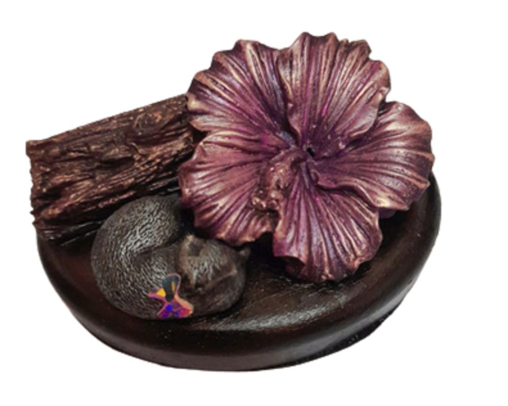 Purrfect Pebbles - Sleeping Kitten, Log & Large Flower - CMD-030