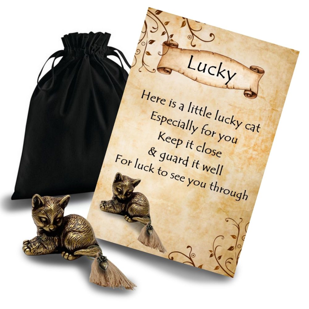 Brass Lucky Charm Cat - Lucky