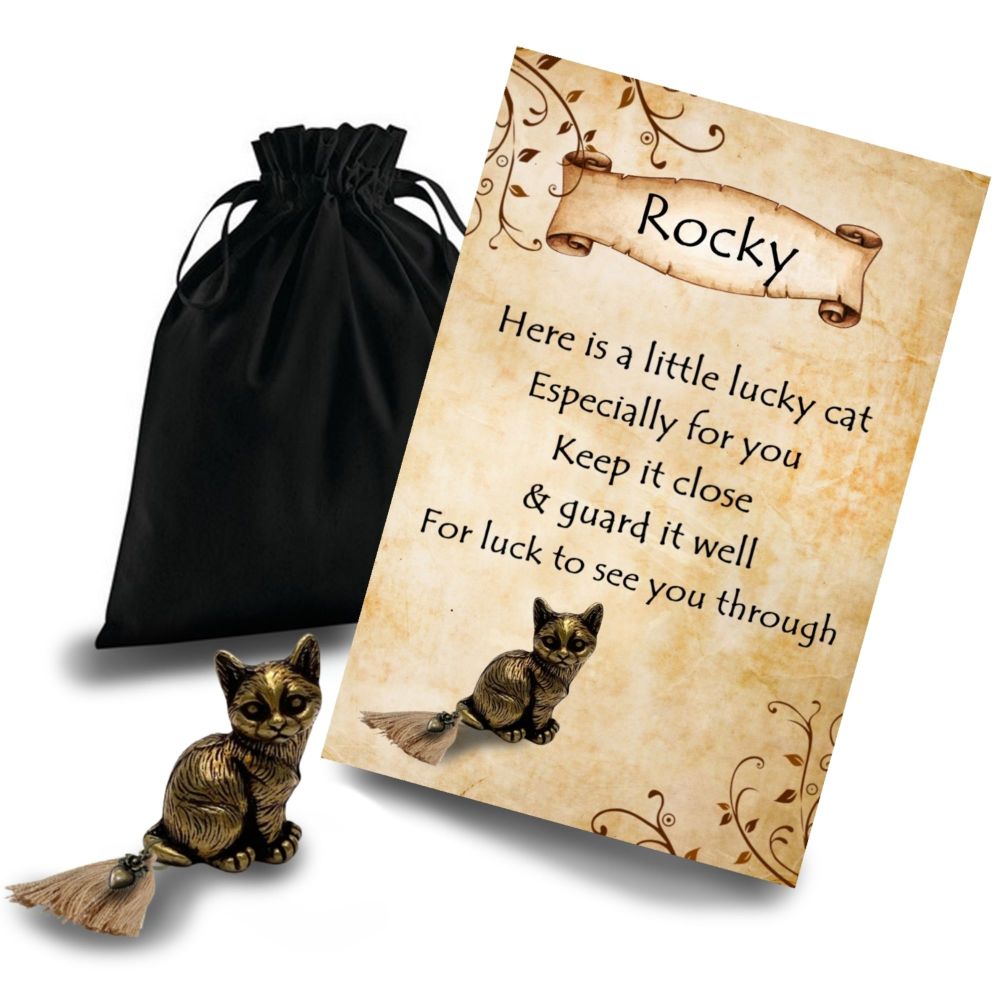 Brass Lucky Charm Cat - Rocky