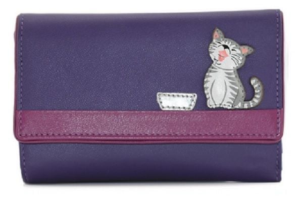 Ziggy Cat Tri Fold Purse - Purple - 3537 99