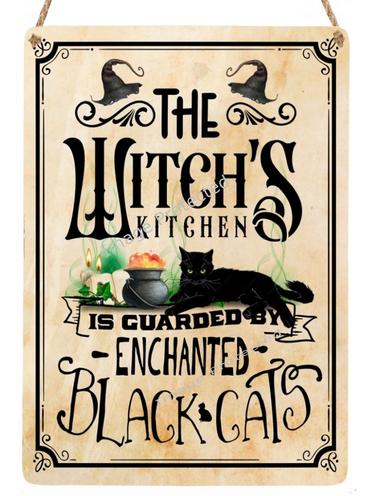 Black Cat Sign - Enchanted Kitchen