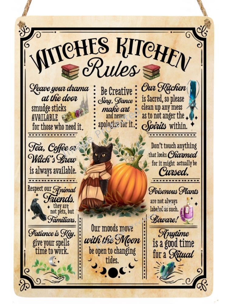 Black Cat Sign - A Witches Kitchen