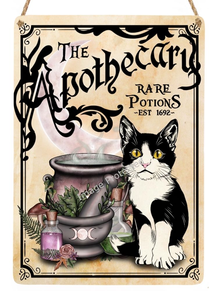 Black Cat Sign - The Apothecary
