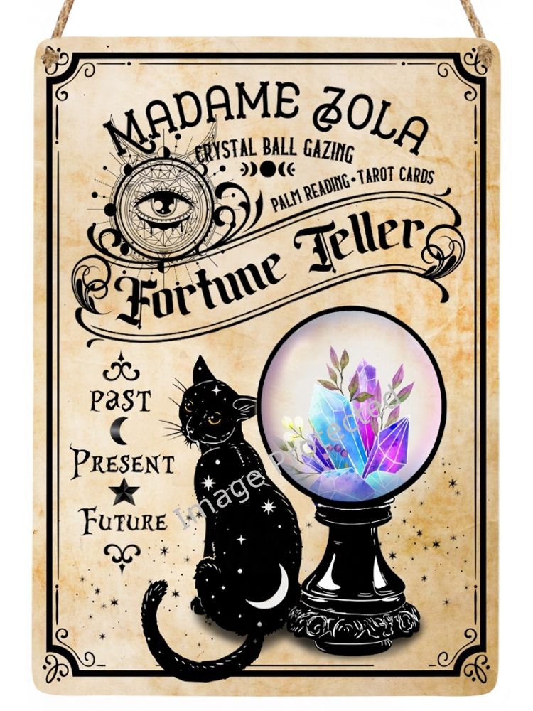 Black Cat Sign - Fortune Teller Madam Zola