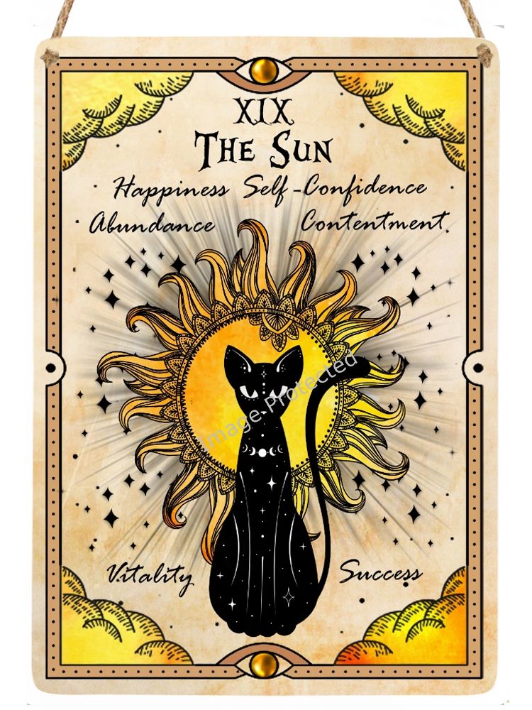 Black Cat Sign - The Sun - Tarot Card Sign