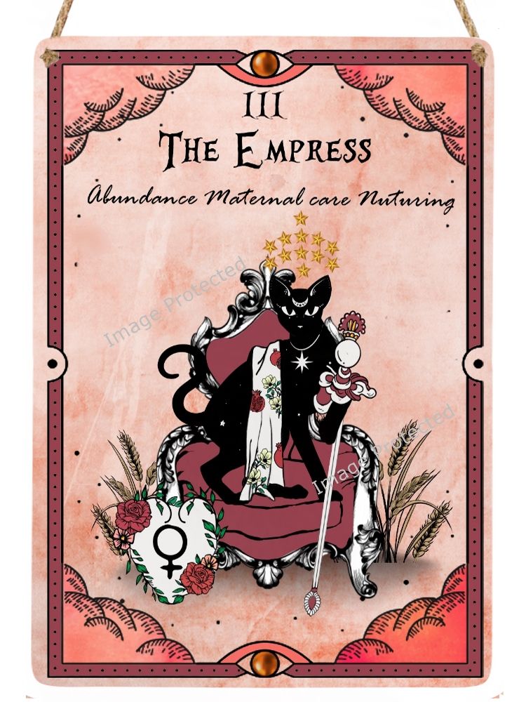 Celestial Cat Tarot Metal Sign - 3 The Empress