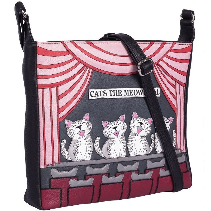 Cats the Meowsical Large Leather Cross Body Bag - 7179 37