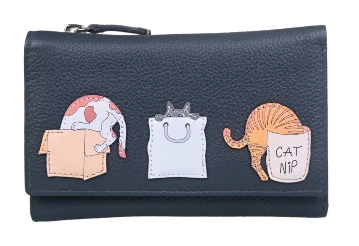 Kitty Chaos Tri fold purse - RFID - Grey - 359974