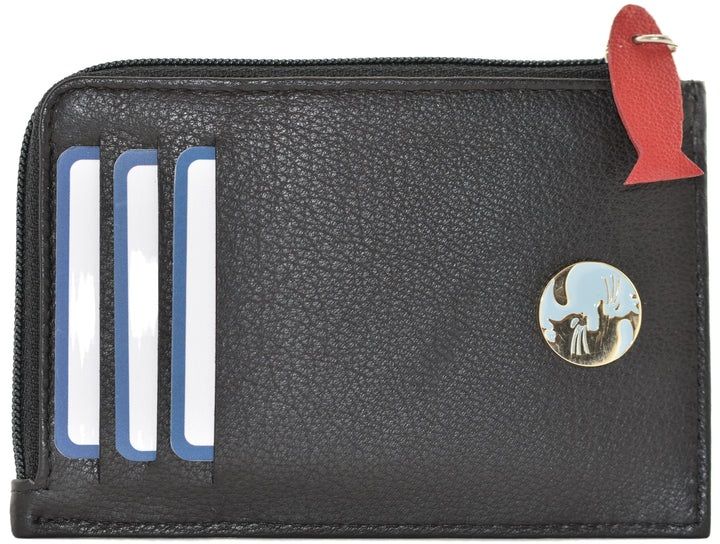 Azure Cat Logo Card and Coin Purse - Black - 427171