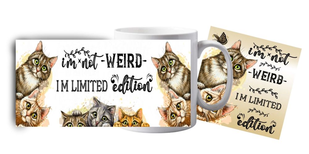 Cat Mug & Coaster Set - Not Weird..Limited Edition