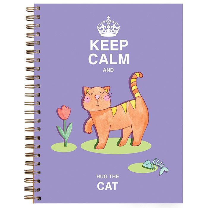 Hardback A5 Lined Keep Calm & Hug The Cat Notebook