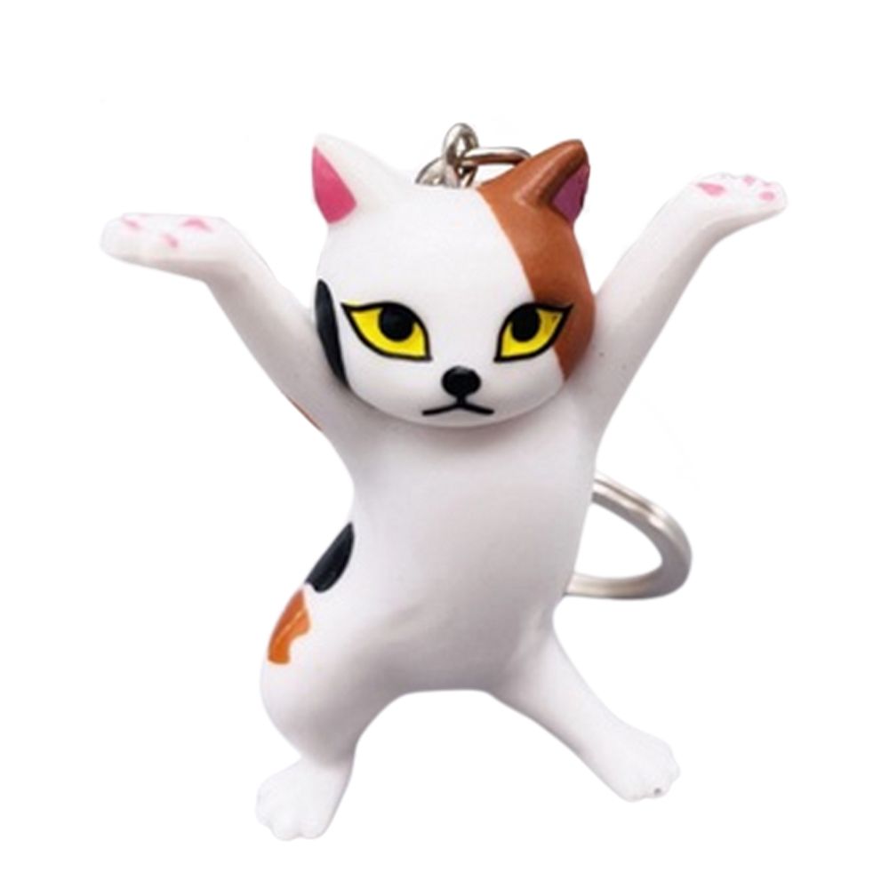 Dancing Cat Keyring - Calico Cat