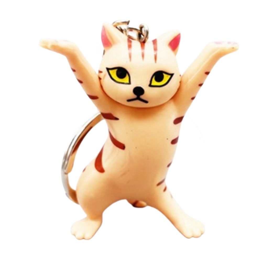 Dancing Cat Keyring - Ginger Cat