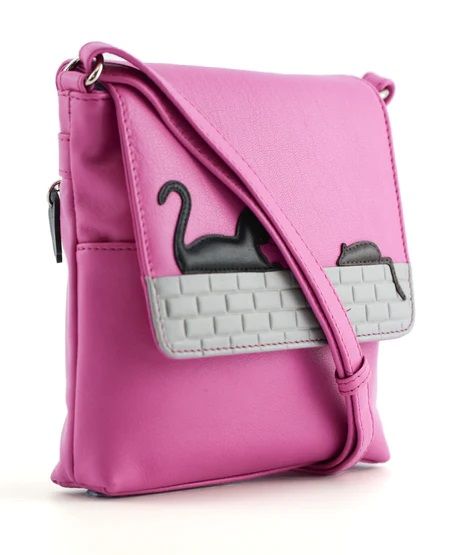 Mala Leather Cat & Mouse Small Cross Body Bag - Pink - 730595