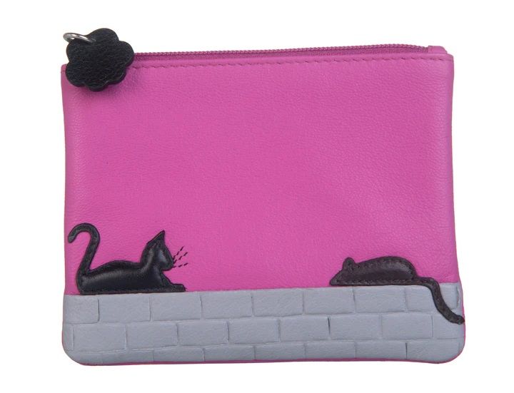 Mala Leather - Cat & Mouse Coin Purse - Pink - 4286 95